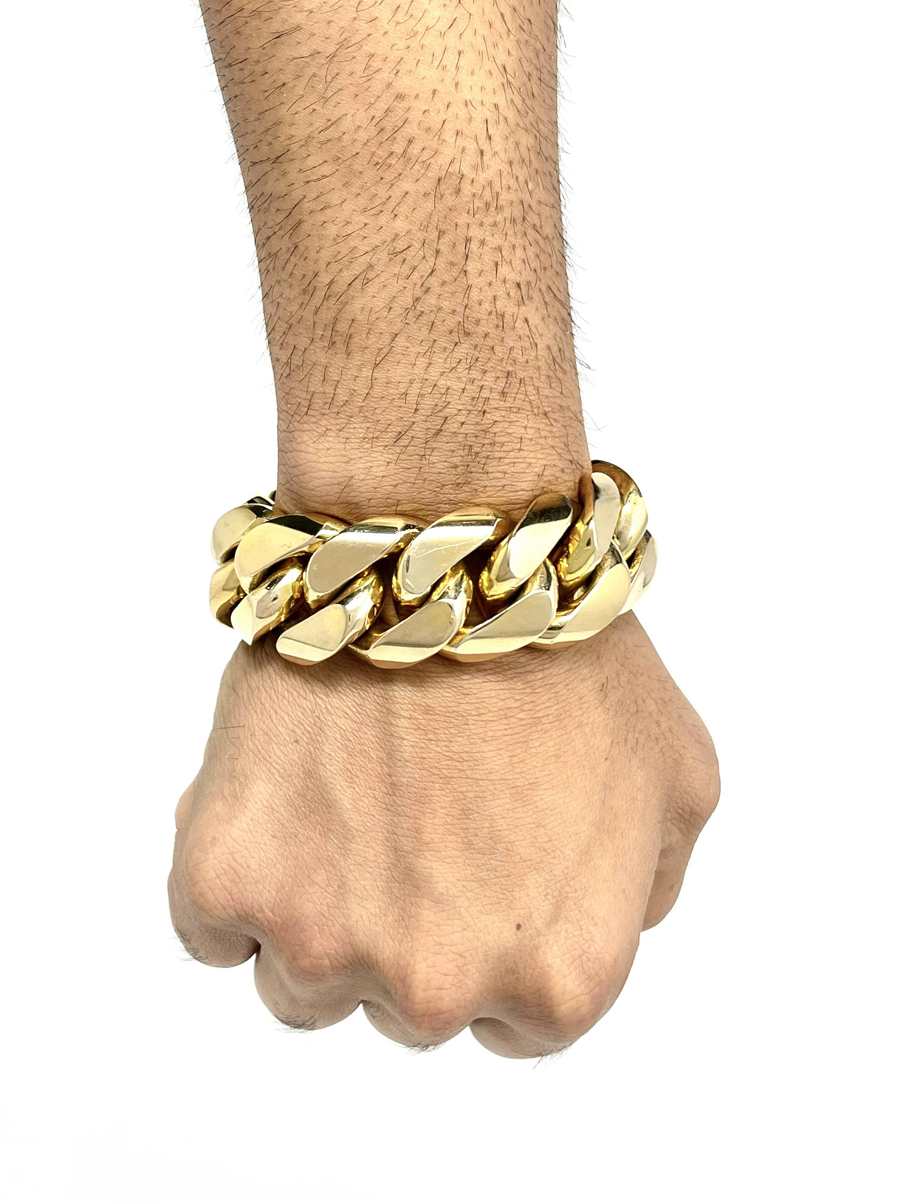 14K 24mm Gold Solid Miami Cuban Bracelet - Main Image