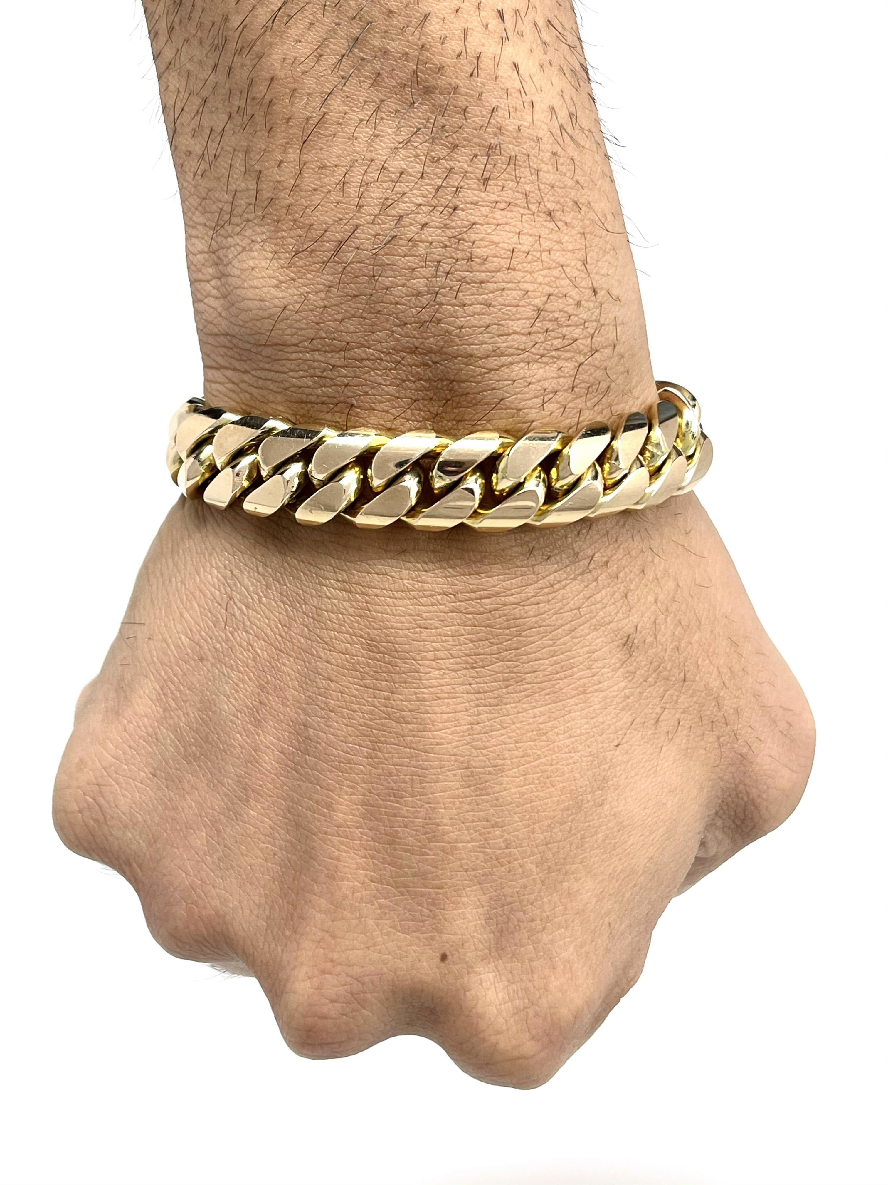 14K 15mm Solid Miami Cuban Bracelet