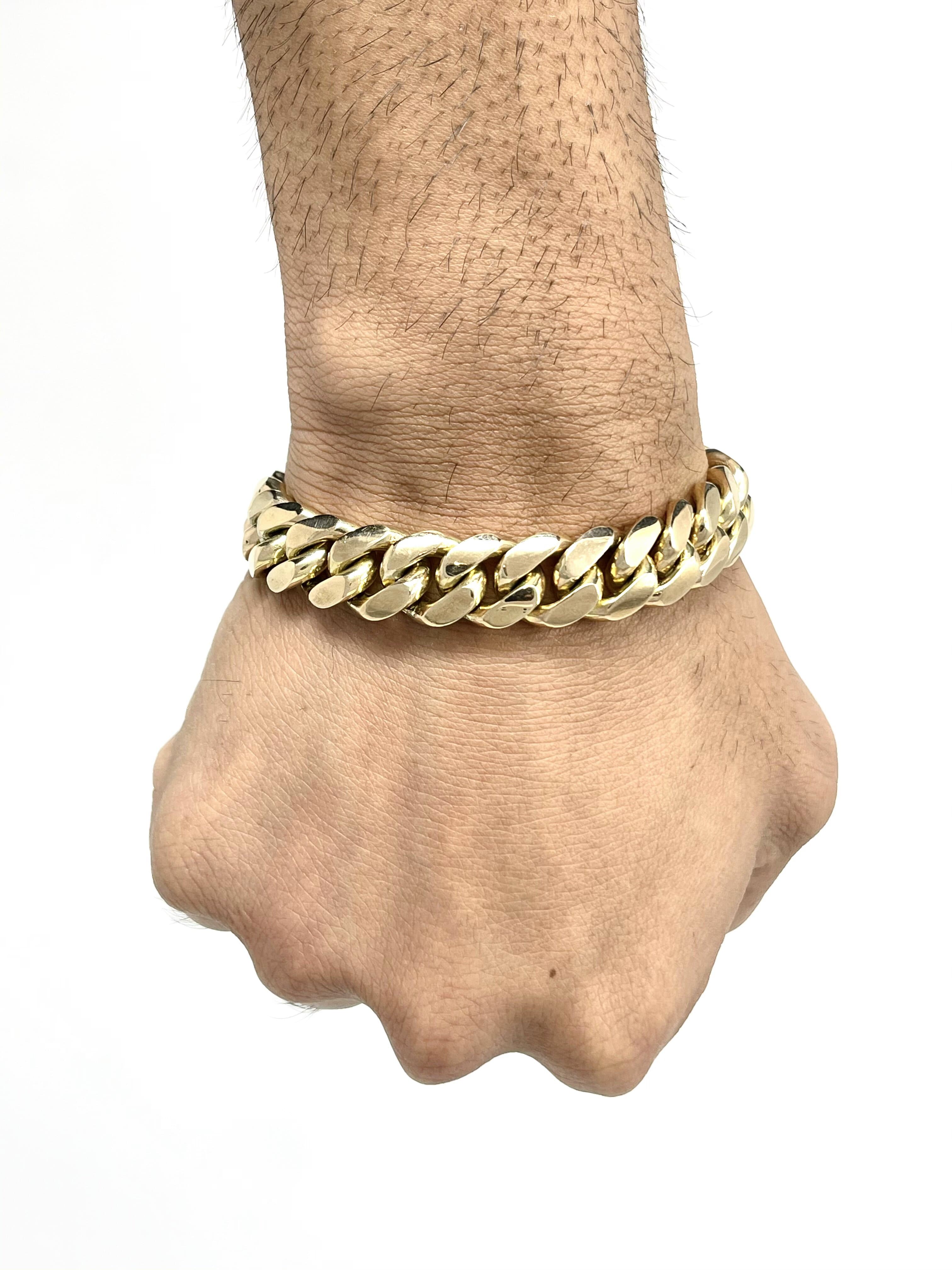 10K 13mm Solid Miami Cuban Bracelet - Main Image