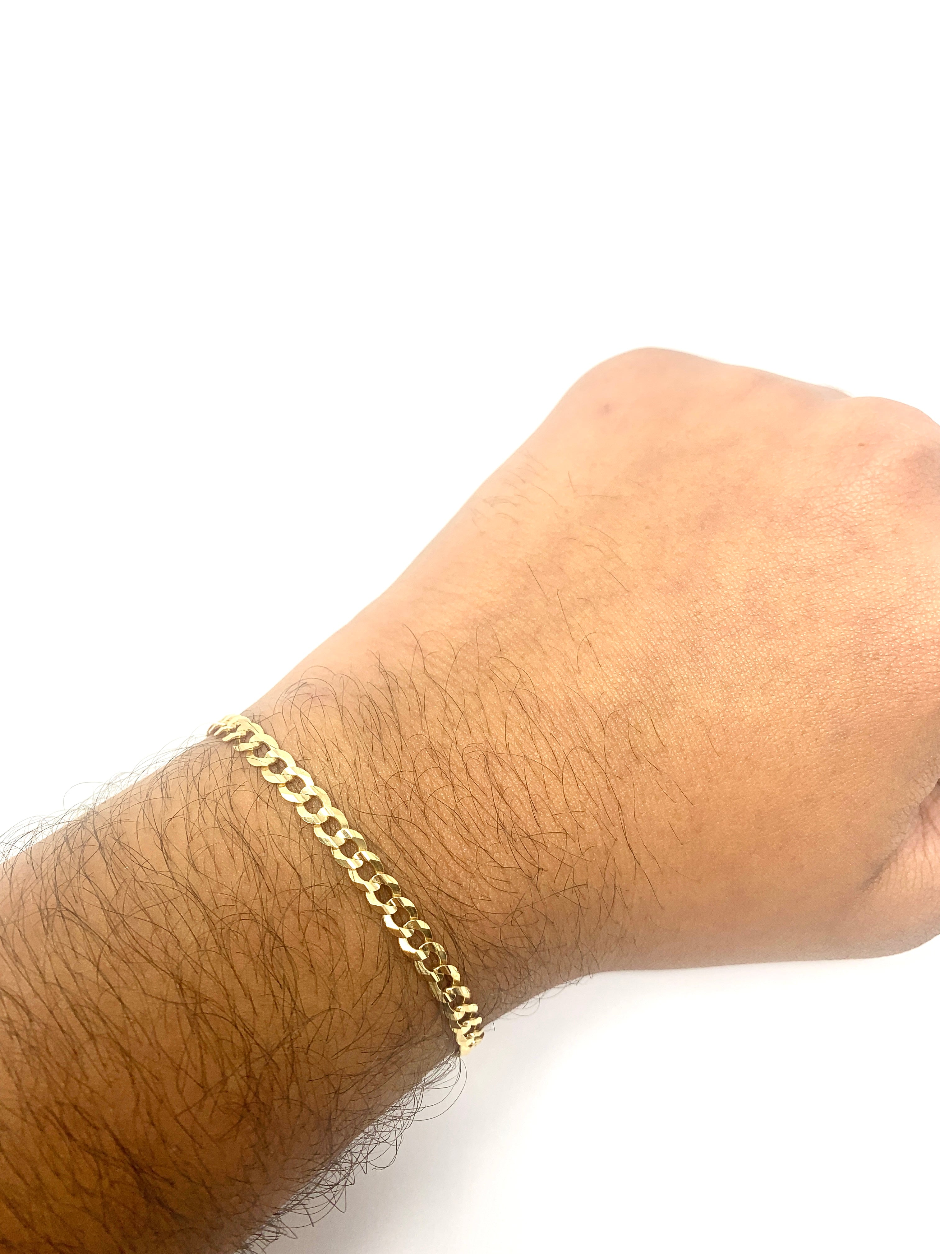 14K 3.5MM Solid Curb Link Bracelet | Elegant Gold Jewelry