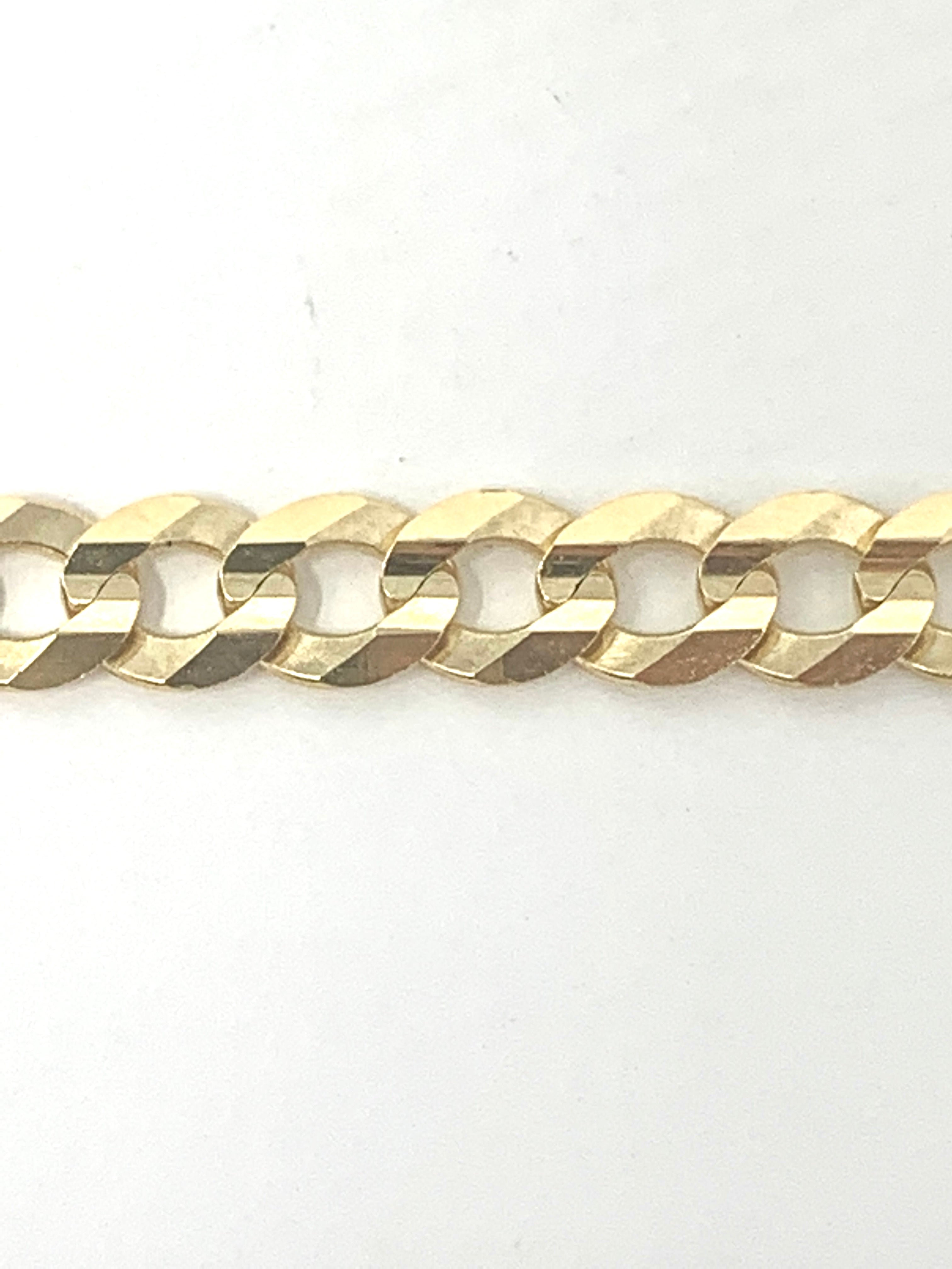 14K 3.5mm Solid Curb Link Bracelet