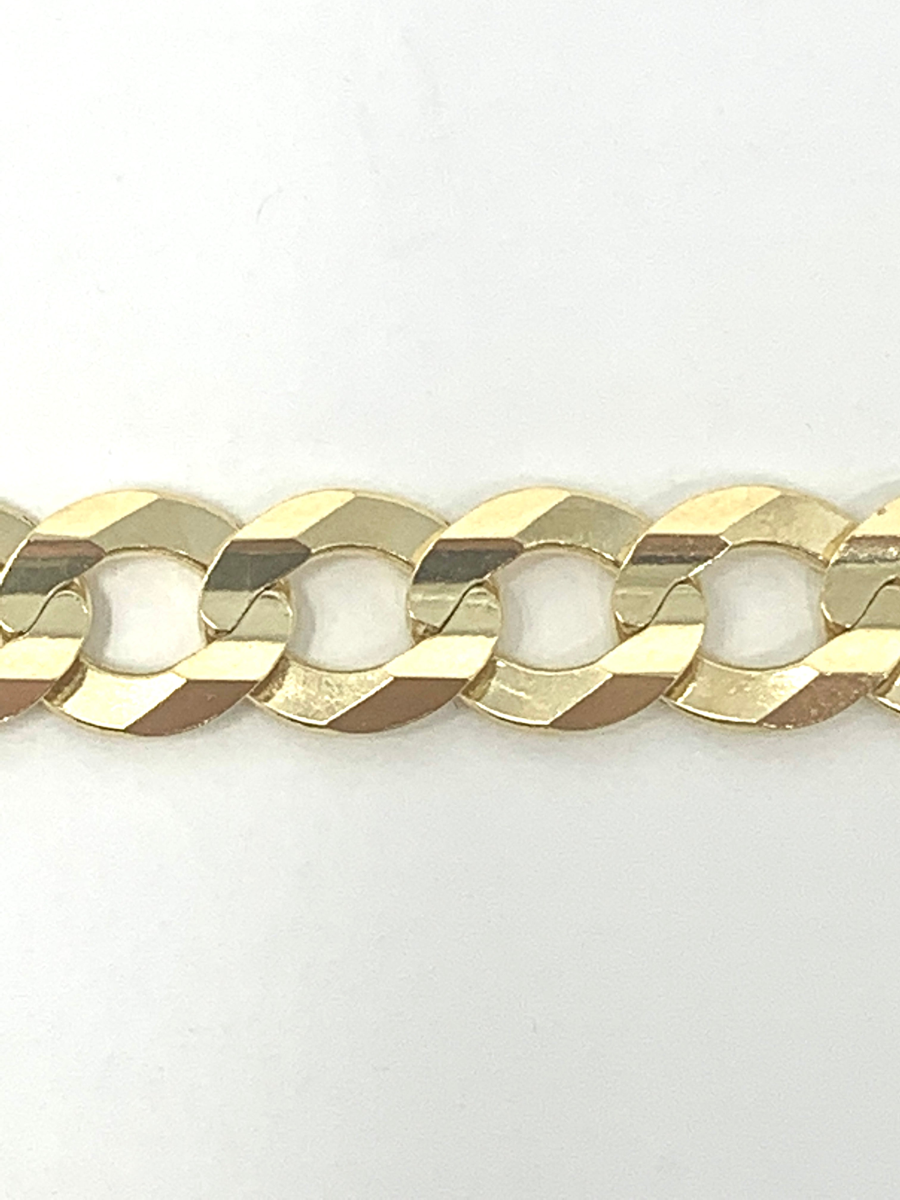 14K 7mm Solid Curb Link Bracelet