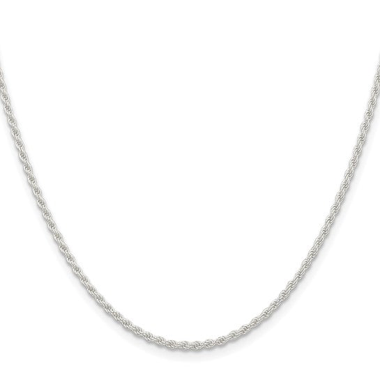 1.85mm 925 Sterling Silver Solid Diamond Cut Rope Chain