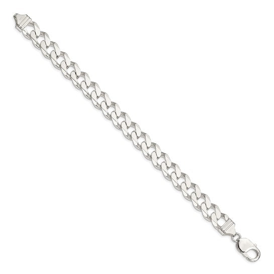 11mm Sterling Silver Solid Curb Bracelet