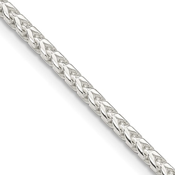 2.55mm 925 Sterling Silver Diamond Cut Solid Franco Chain