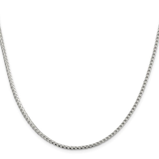 2.55mm 925 Sterling Silver Diamond Cut Solid Franco Chain