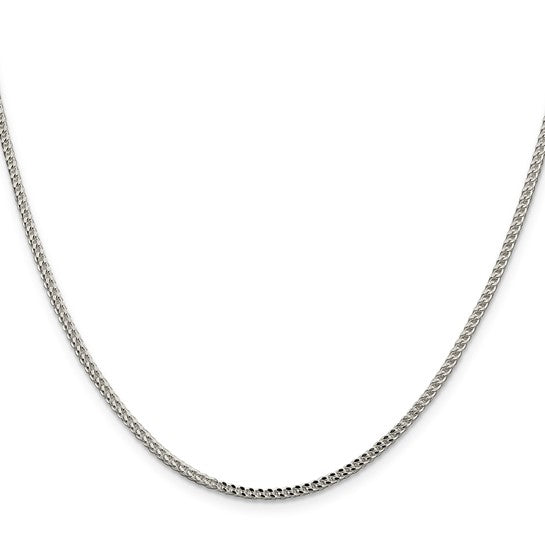 2mm 925 Sterling Silver Diamond Cut Solid Franco Chain