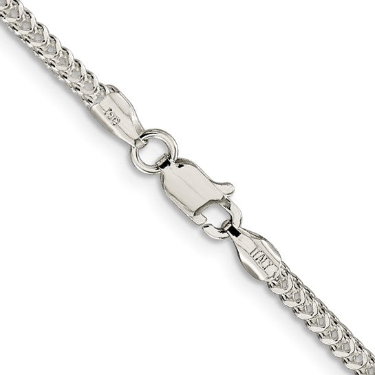 2mm 925 Sterling Silver Diamond Cut Solid Franco Chain