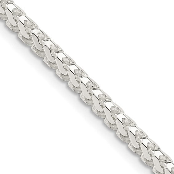 3.1mm 925 Sterling Silver Diamond Cut Solid Franco Chain