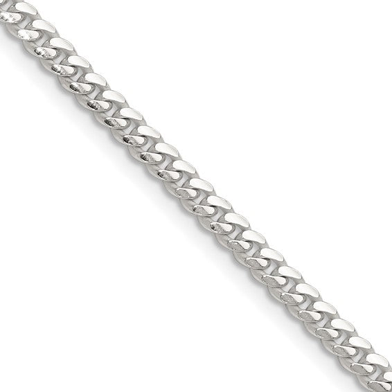 3.4mm 925 Sterling Silver Solid Miami Cuban Chain