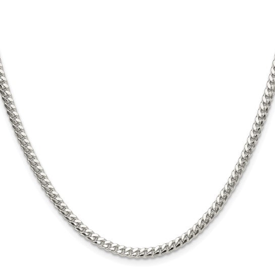 3.4mm 925 Sterling Silver Solid Miami Cuban Chain