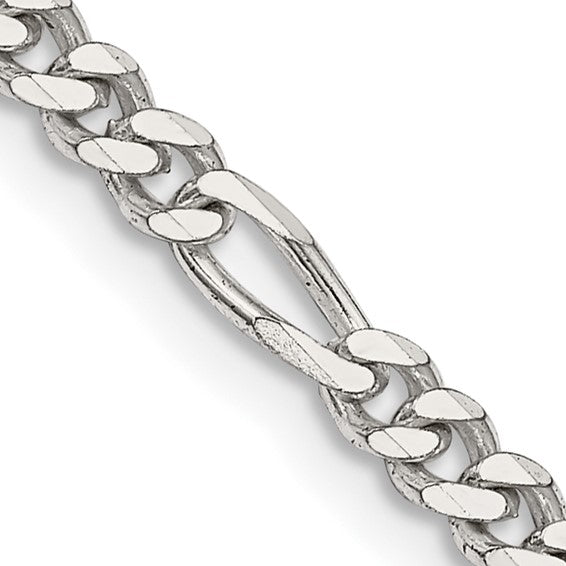3.5mm 925 Sterling Silver Solid Figaro Chain
