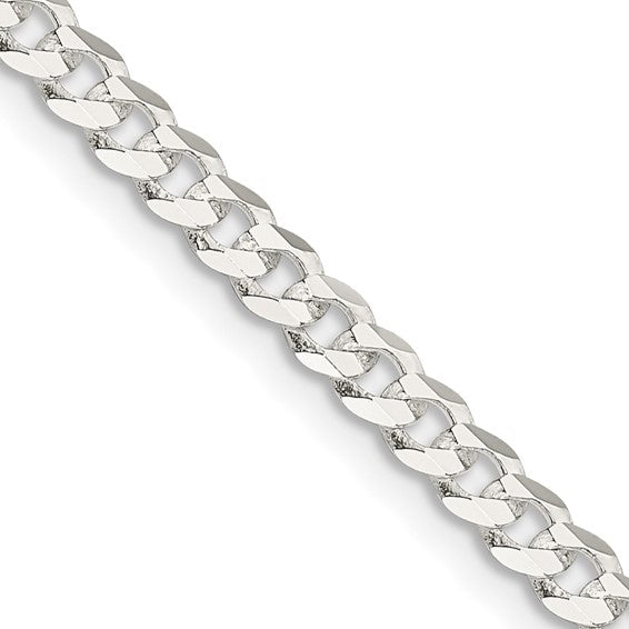 3.8mm 925 Sterling Silver Solid Curb Link Chain