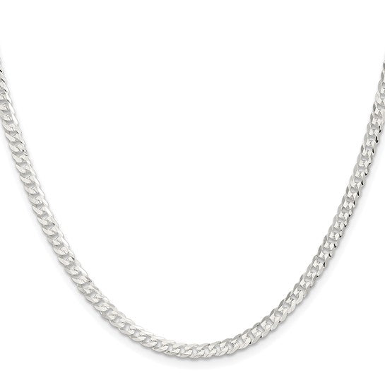3.8mm 925 Sterling Silver Solid Curb Link Chain