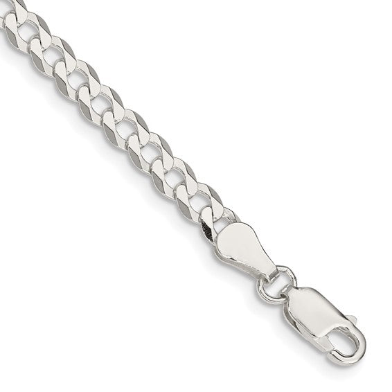 4.7mm Sterling Silver Solid Curb/Cuban Bracelet