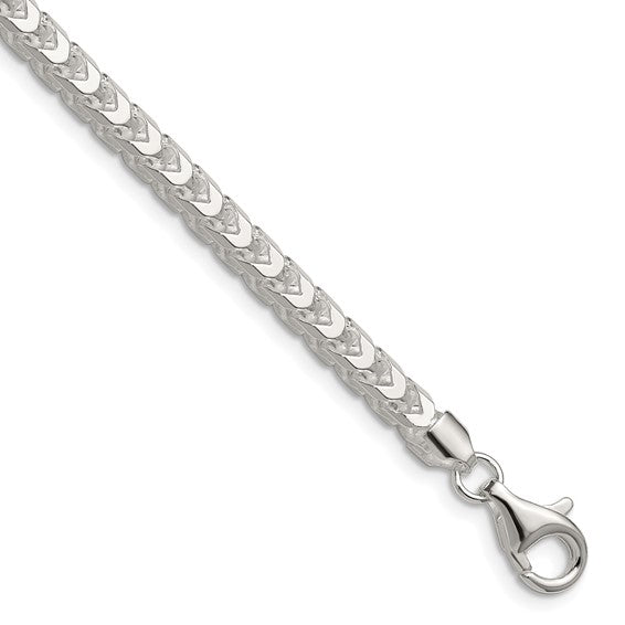 4.7mm 925 Sterling Silver Diamond Cut Solid Franco Chain