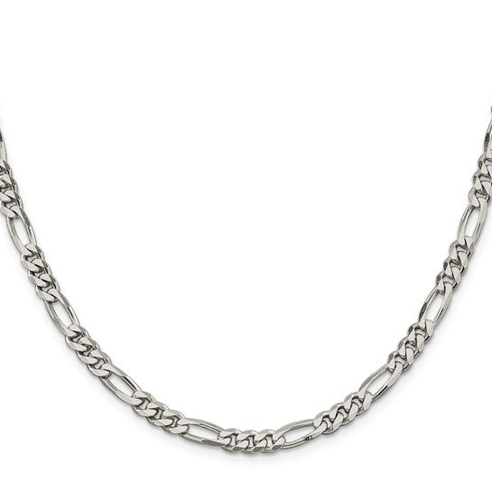5.5mm 925 Sterling Silver Solid Figaro Chain