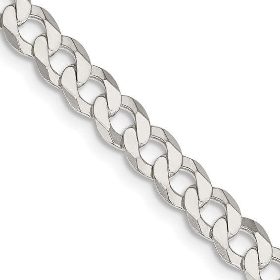 5.75mm 925 Sterling Silver Solid Curb Link Chain