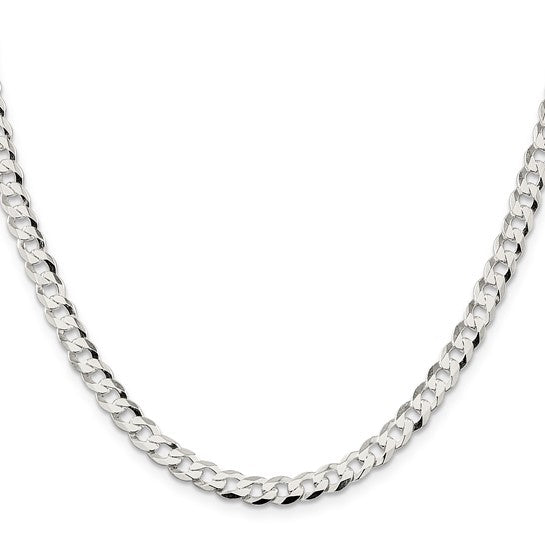 5.75mm 925 Sterling Silver Solid Curb Link Chain