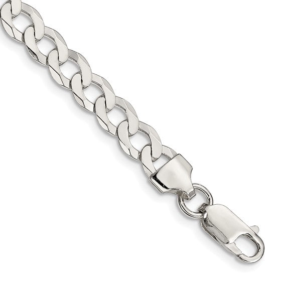 6.8mm Sterling Silver Solid Curb/Cuban Bracelet