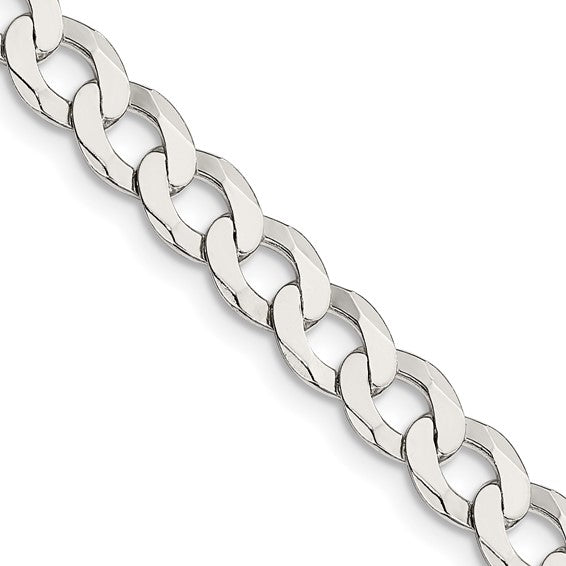 6.8mm 925 Sterling Silver Solid Curb Link Chain