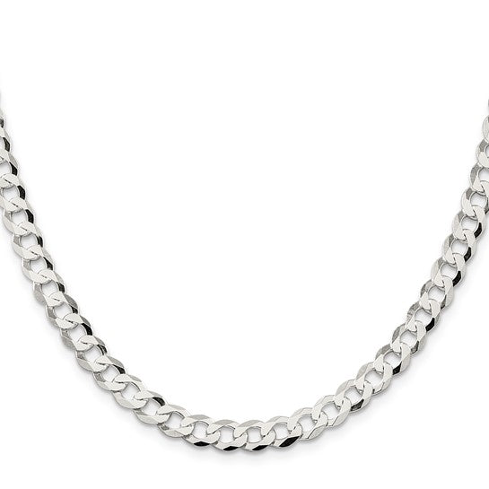 6.8mm 925 Sterling Silver Solid Curb Link Chain
