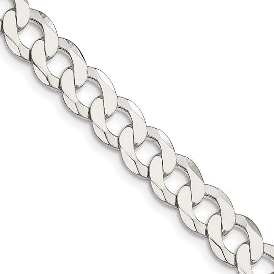 7.5mm 925 Sterling Silver Solid Curb Link Chain