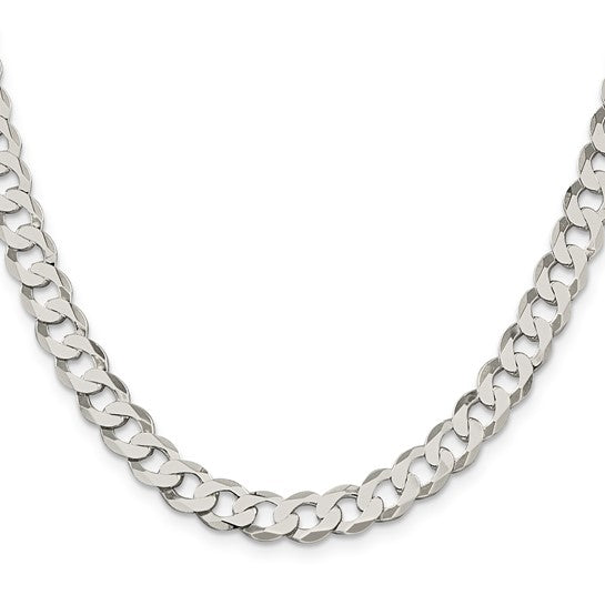 7.5mm 925 Sterling Silver Solid Curb Link Chain