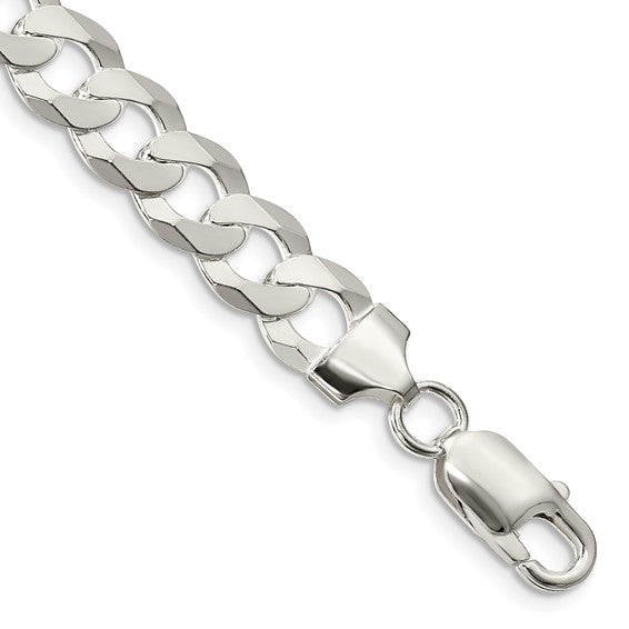 8.5mm Sterling Silver Solid Curb/Cuban Bracelet