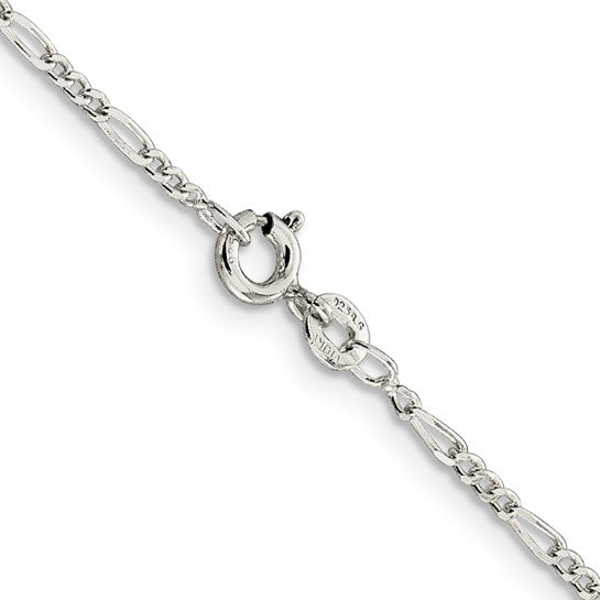 1.75mm 925 Sterling Silver Solid Figaro Chain