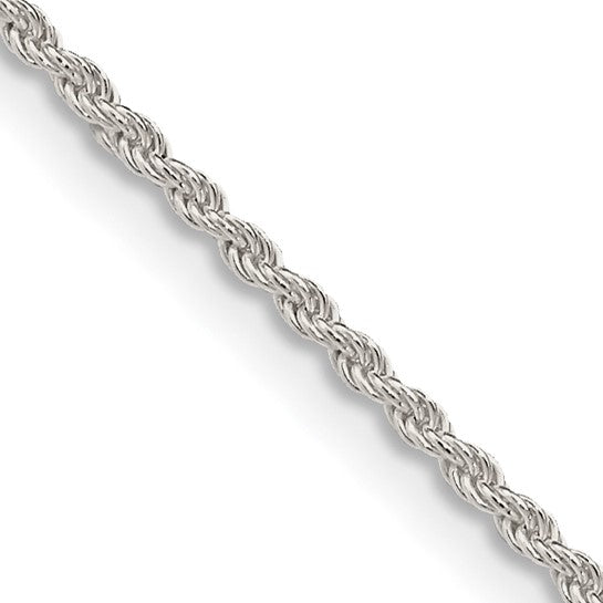 1.5mm 925 Sterling Silver Solid Diamond Cut Rope Chain