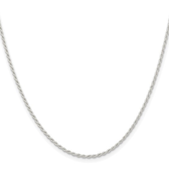 1.5mm 925 Sterling Silver Solid Diamond Cut Rope Chain