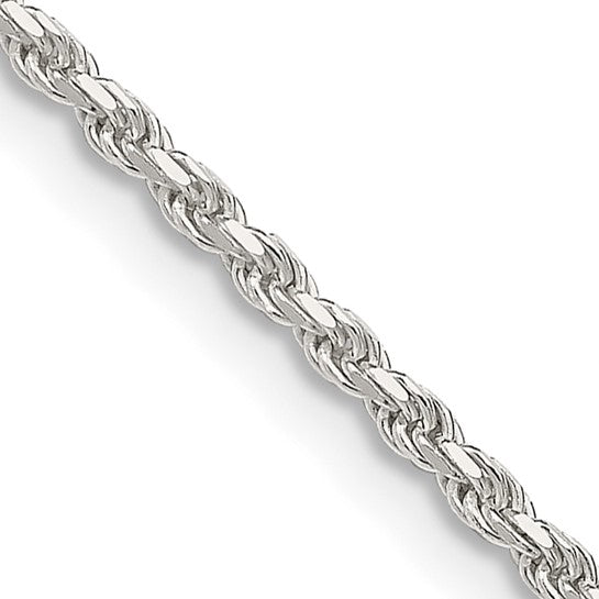1.2mm 925 Sterling Silver Solid Diamond Cut Rope Chain