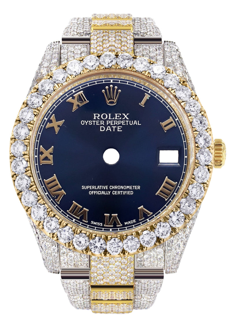 [Customizable] Pre-Owned Iced Out Rolex Datejust 41mm Two Tone 11 Carat