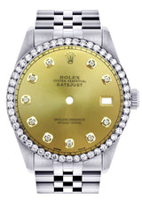 [Customizable] Pre-Owned Rolex Datejust 36mm Stainless Steel Diamond Bezel 3 Carat