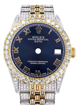 [Customizable] Pre-Owned Iced Out Rolex Datejust 36mm Two Tone 11 Carat