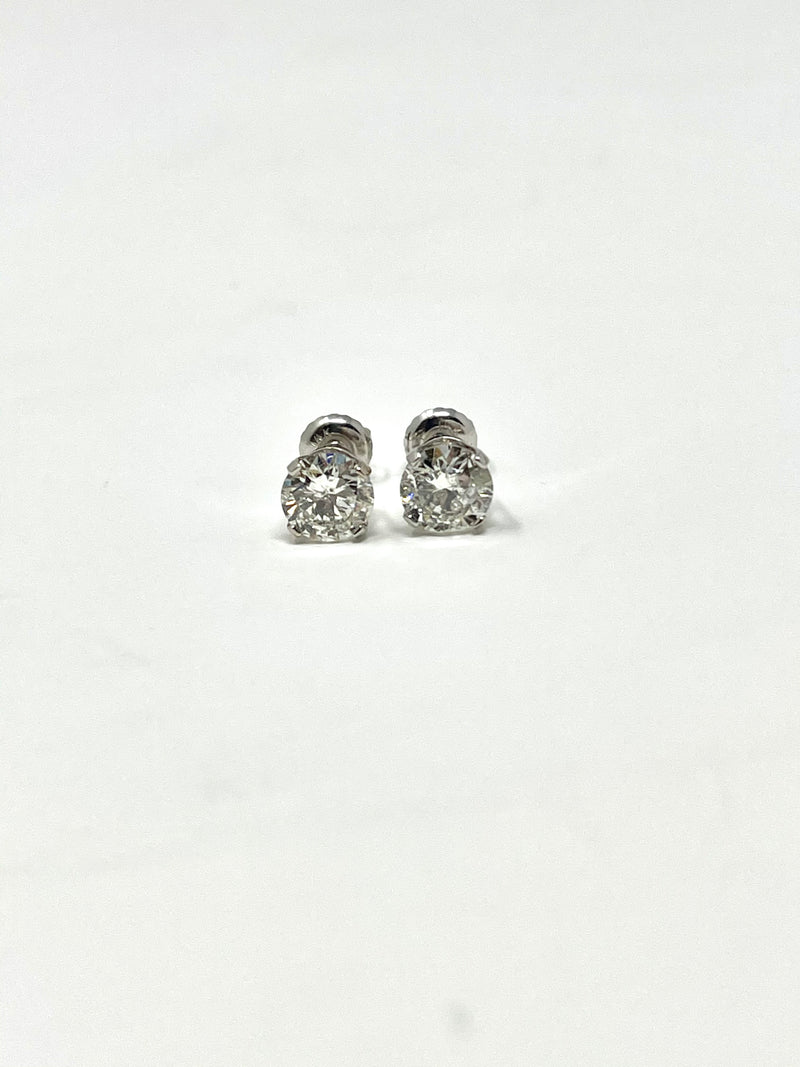 14K White Gold Solitaire 0.33 Cttw Diamond Earring