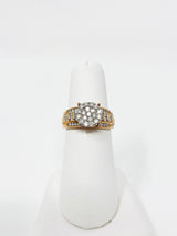 10K Rose Gold Round Diamond Cluster Bridal Wedding Engagement Ring 1Ct