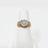  10K Rose Gold Round Diamond Cluster Bridal Wedding Ring