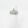 10K White Gold Marquise Diamond Cluster Bridal Wedding Ring