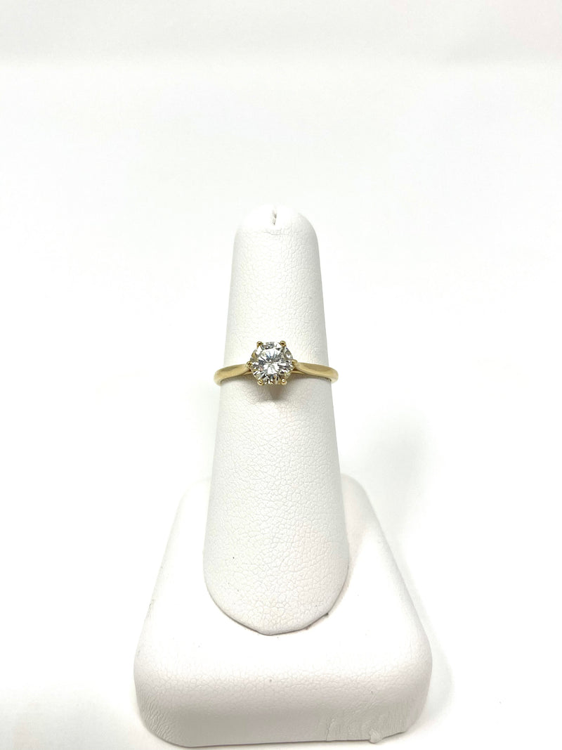 14K Yellow Gold Solitaire 0.75 Cttw Diamond Bridal Wedding Engagement Ring