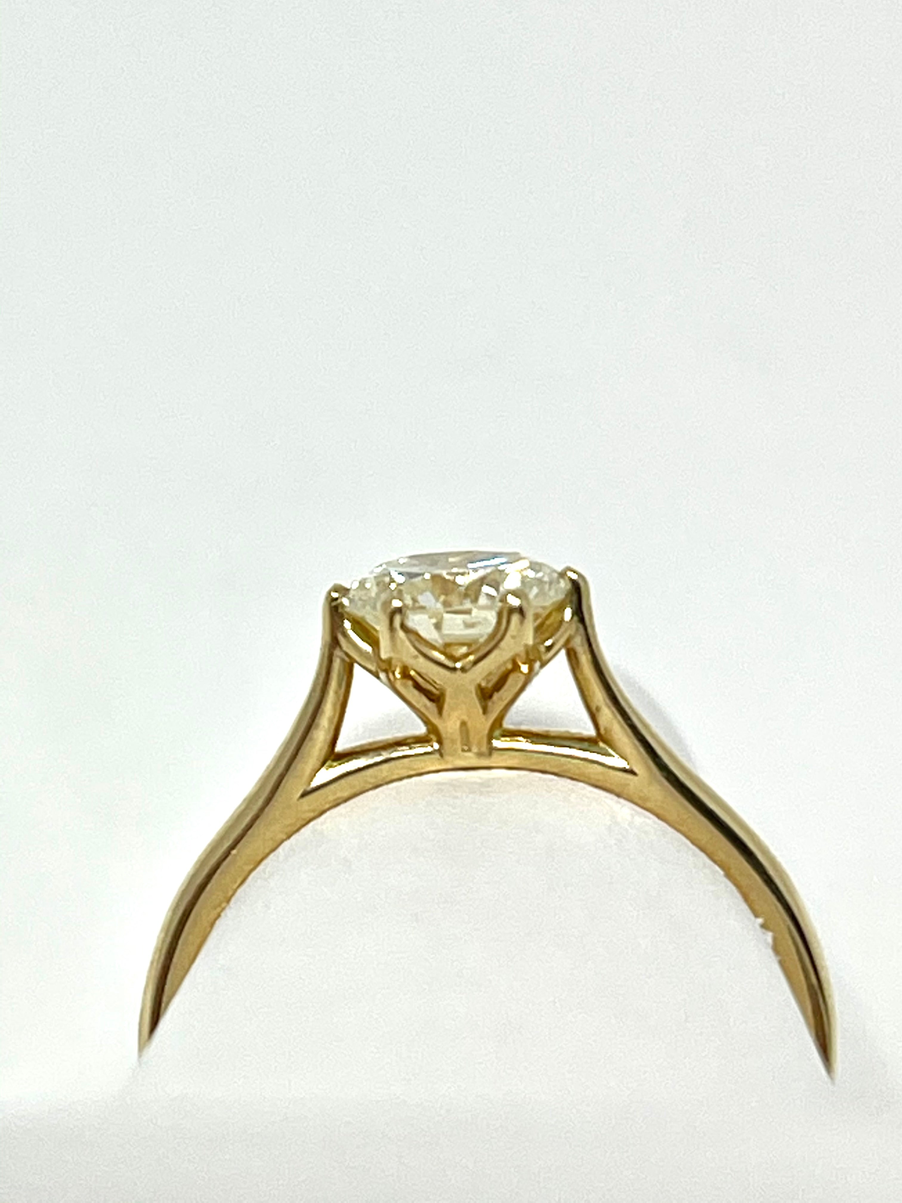Anillo de compromiso de boda con diamante solitario de oro amarillo de 14 quilates de 0,5 quilates 