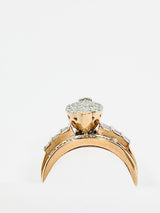 10K Rose Gold Marquise Diamond Cluster Bridal Wedding Engagement Ring 0.5