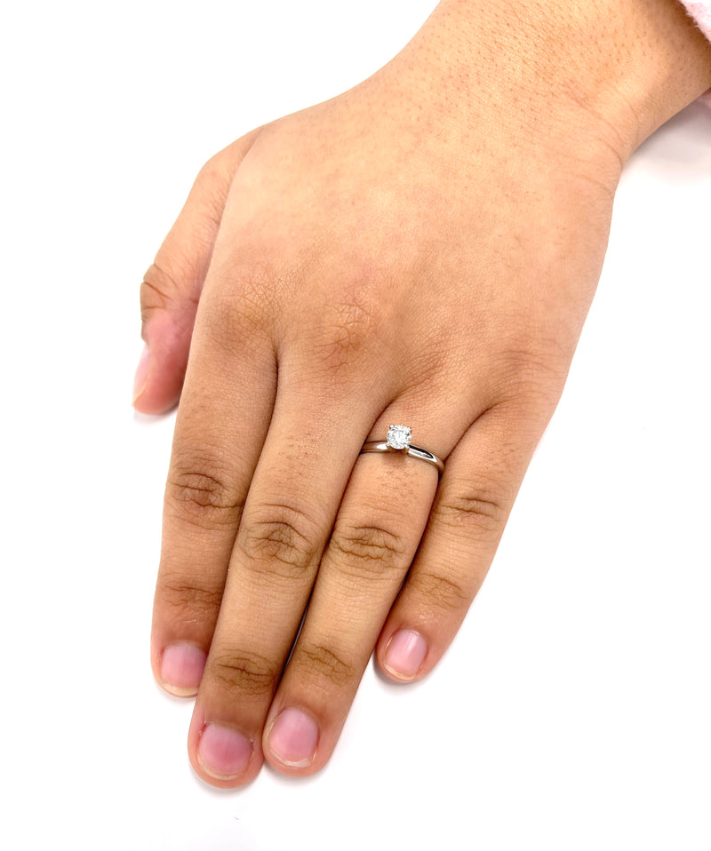 14K White Gold Solitaire 0.5 Cttw Diamond Bridal Wedding Engagement Ring