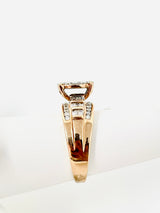 10K Rose Gold Round Diamond Cluster Bridal Wedding Engagement Ring 1Ct