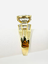 10K Yellow Gold Round Diamond Cluster Bridal Wedding Engagement Ring 0.5Ct