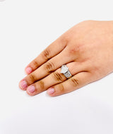 10K White Gold Marquise Diamond Cluster Bridal Wedding Engagement Ring 1Ct