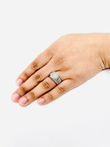 10K White Gold Round Diamond Cluster Bridal Wedding Engagement Ring 2Ct