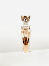 10K Rose Gold Round Diamond Cluster Bridal Wedding Engagement Ring 0.5Ct