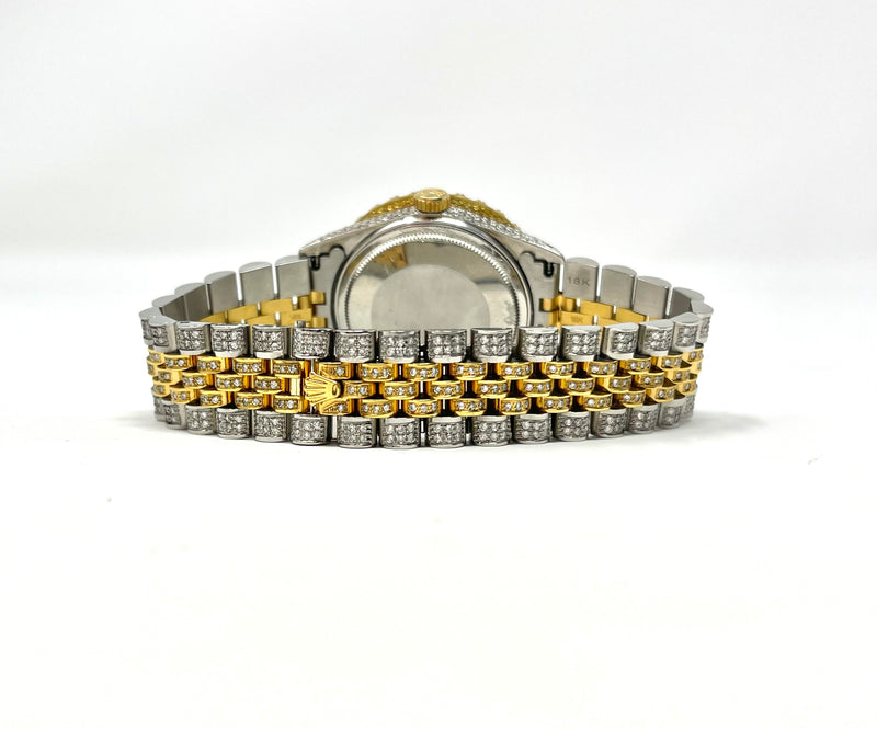 [Personalizable] Rolex Datejust de segunda mano 36 mm Bisel de diamantes de dos tonos 3 quilates